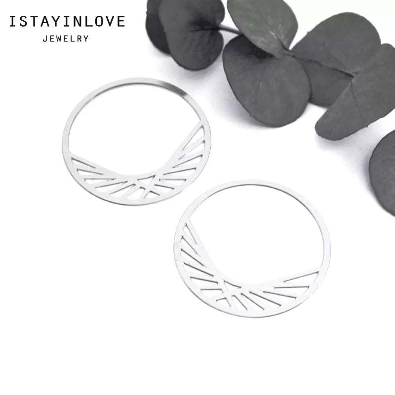 Circle Siver Charms for Handmade Jewelry – Stainless Steel Pendants & Findings