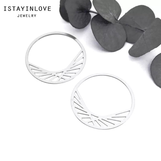 Circle Siver Charms for Handmade Jewelry – Stainless Steel Pendants & Findings