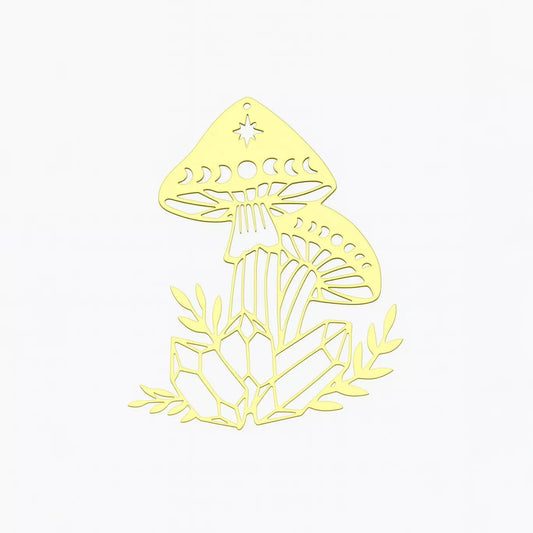 Raw Brass Mushroom Pendant – Handmade Jewelry Charm Supplies