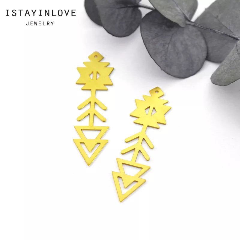 Arrow Pendant – Brass or Steel Charm for Necklace, Earrings & Jewelry Making