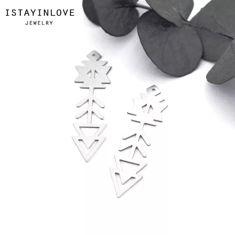 Arrow Pendant – Brass or Steel Charm for Necklace, Earrings & Jewelry Making