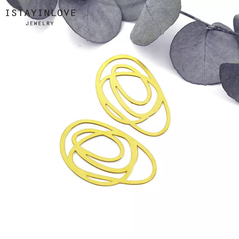 Whirlpool Pendant – Brass or Steel Geometric Charm for Earrings & Necklaces