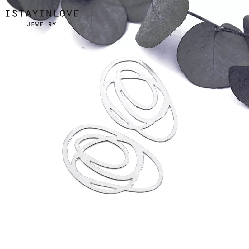 Whirlpool Pendant – Brass or Steel Geometric Charm for Earrings & Necklaces