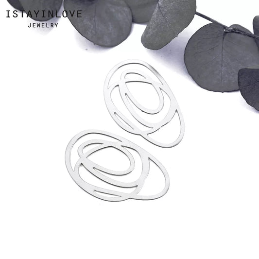 Whirlpool Pendant – Brass or Steel Geometric Charm for Earrings & Necklaces