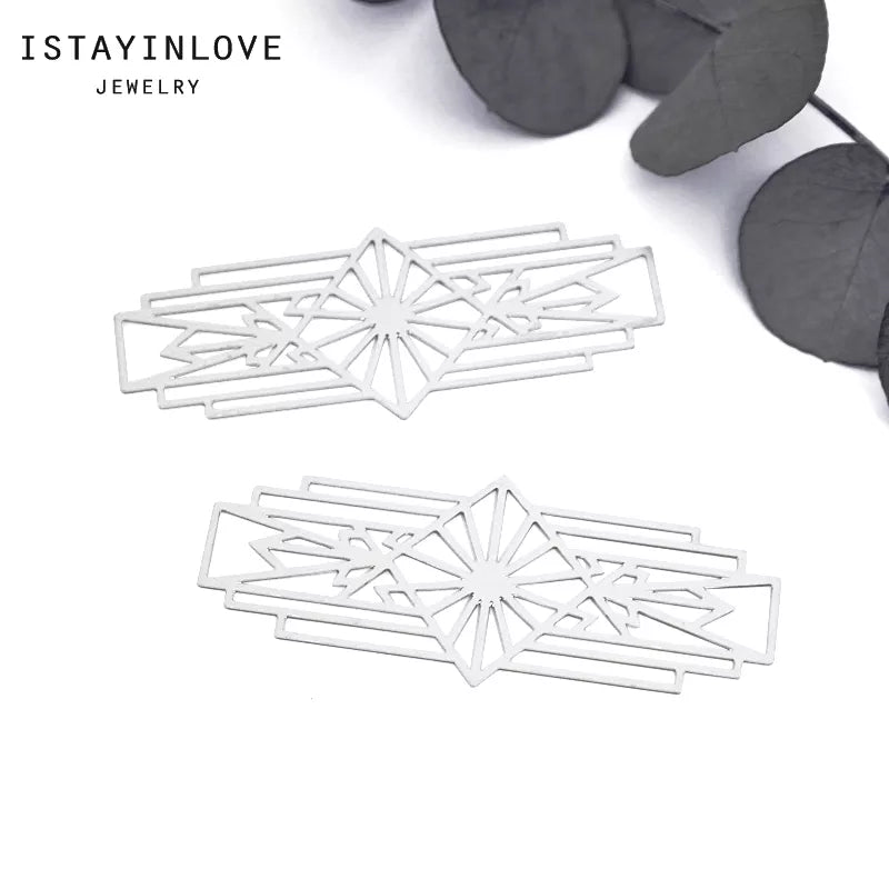 Square & Rectangle Charms – Brass or Steel Geometric Pendants for Jewelry