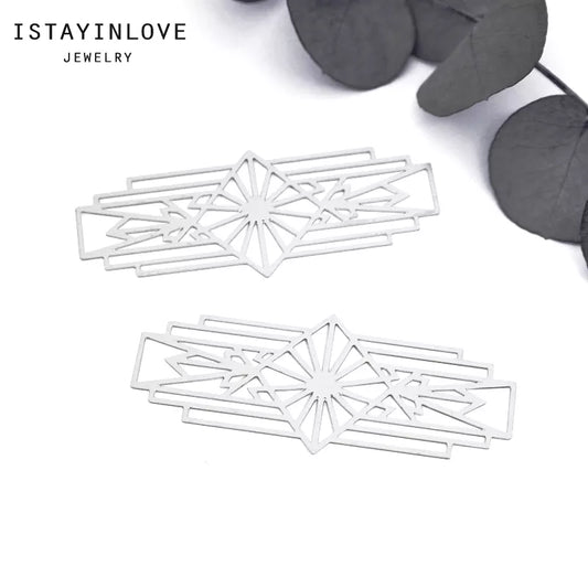 Square & Rectangle Charms – Brass or Steel Geometric Pendants for Jewelry