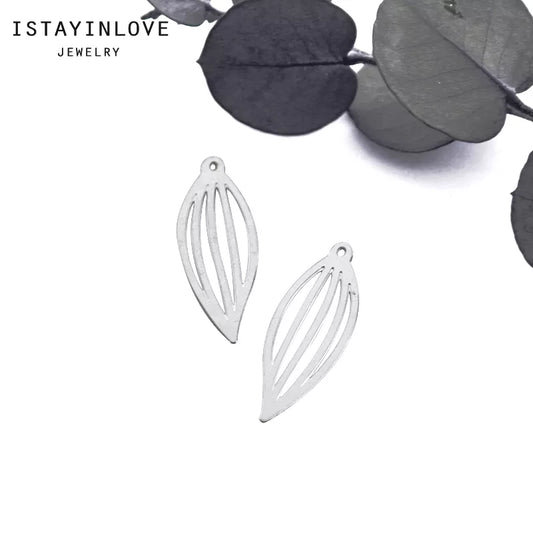 Geometric Leaf Charm Pendant – Jewelry Supplies for Earrings & Necklaces