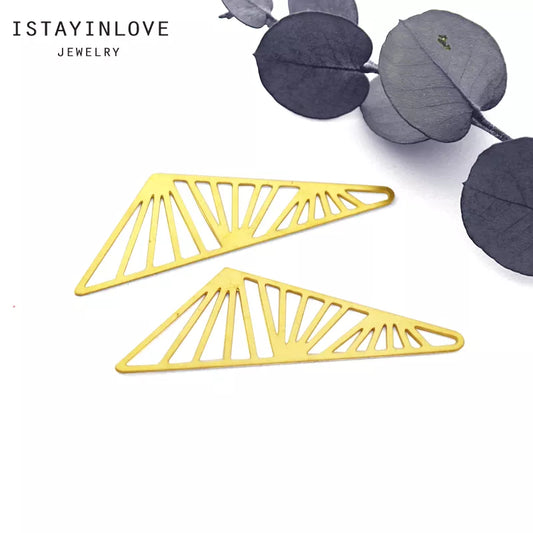 Triangle Pendant – Geometric Brass or Steel Charm for Necklaces & Earrings