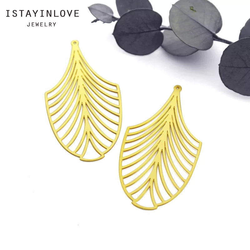 Leaf Raw Brass Jewelry Charms | Pendants & Connectors for DIY