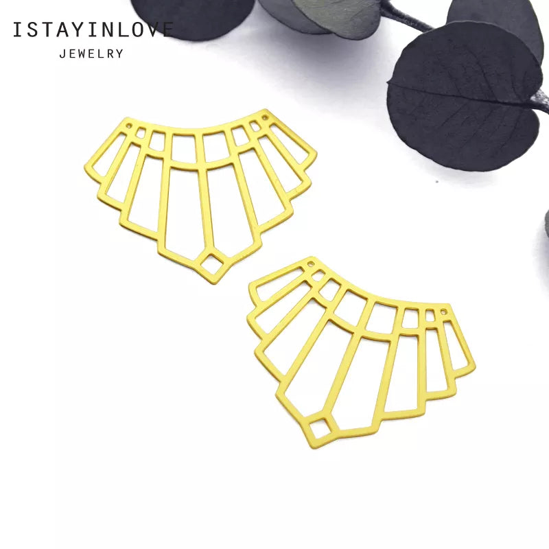 Geometry Pendant – Brass or Steel Geometric Charm for Necklaces & Earrings