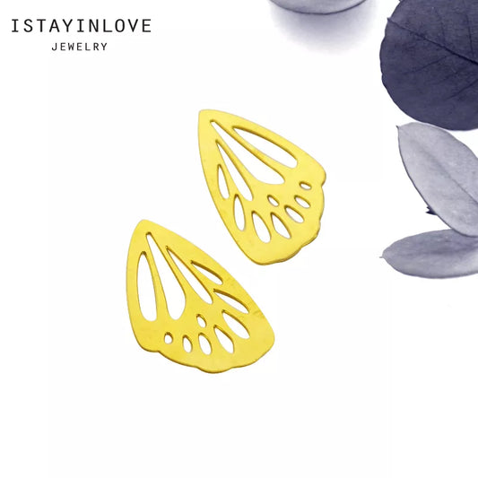 Wing Pendant – Brass or Steel Charm for Necklaces & Earrings