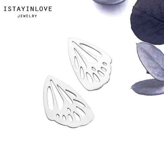 Wing Pendant – Brass or Steel Charm for Necklaces & Earrings