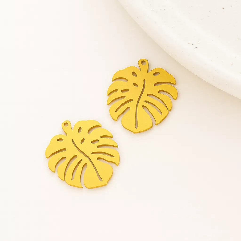 Monstera Leaf Raw Brass Jewelry Components – Charms, Pendants & Connectors