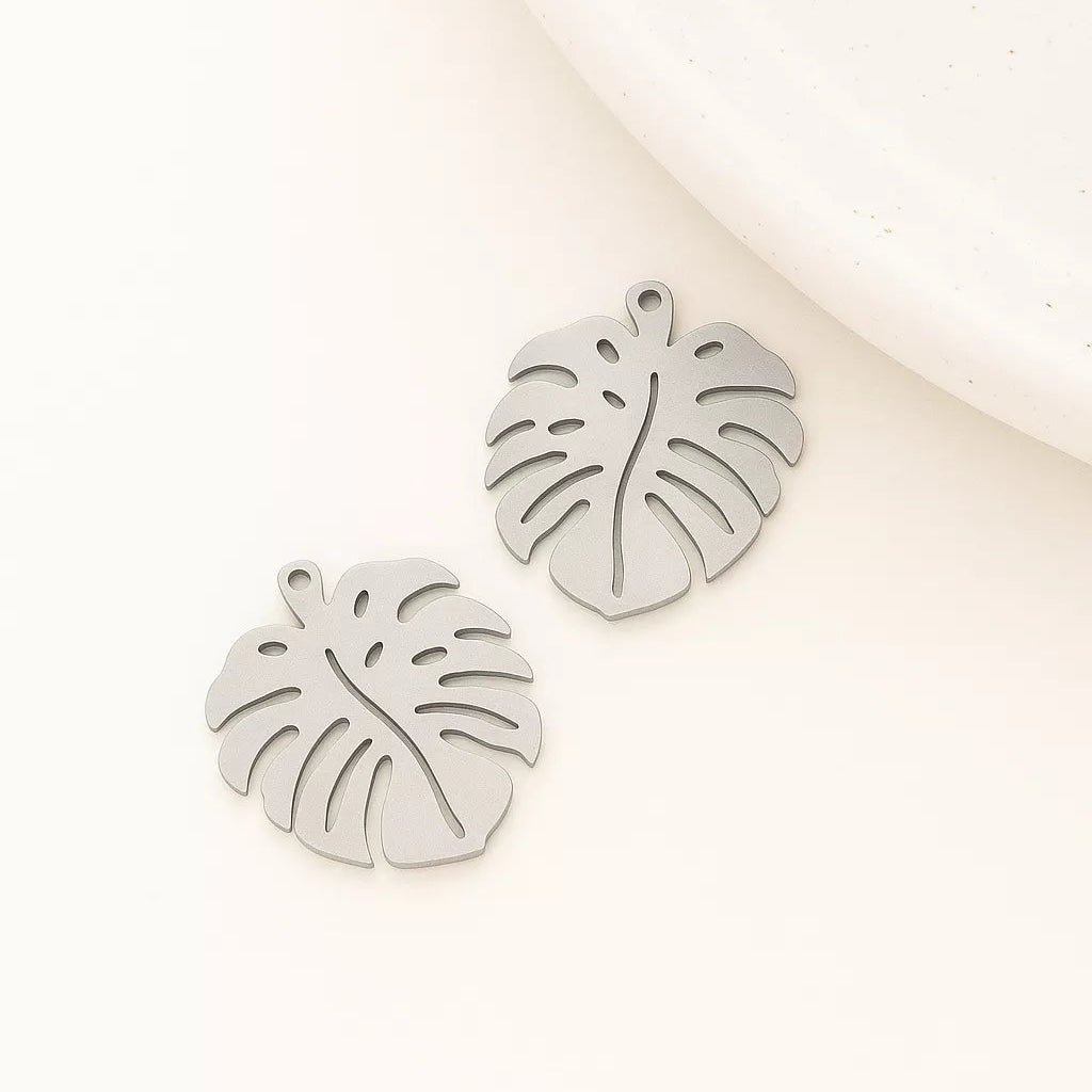 Monstera Leaf Silver Jewelry Components – Charms, Pendants & Connectors