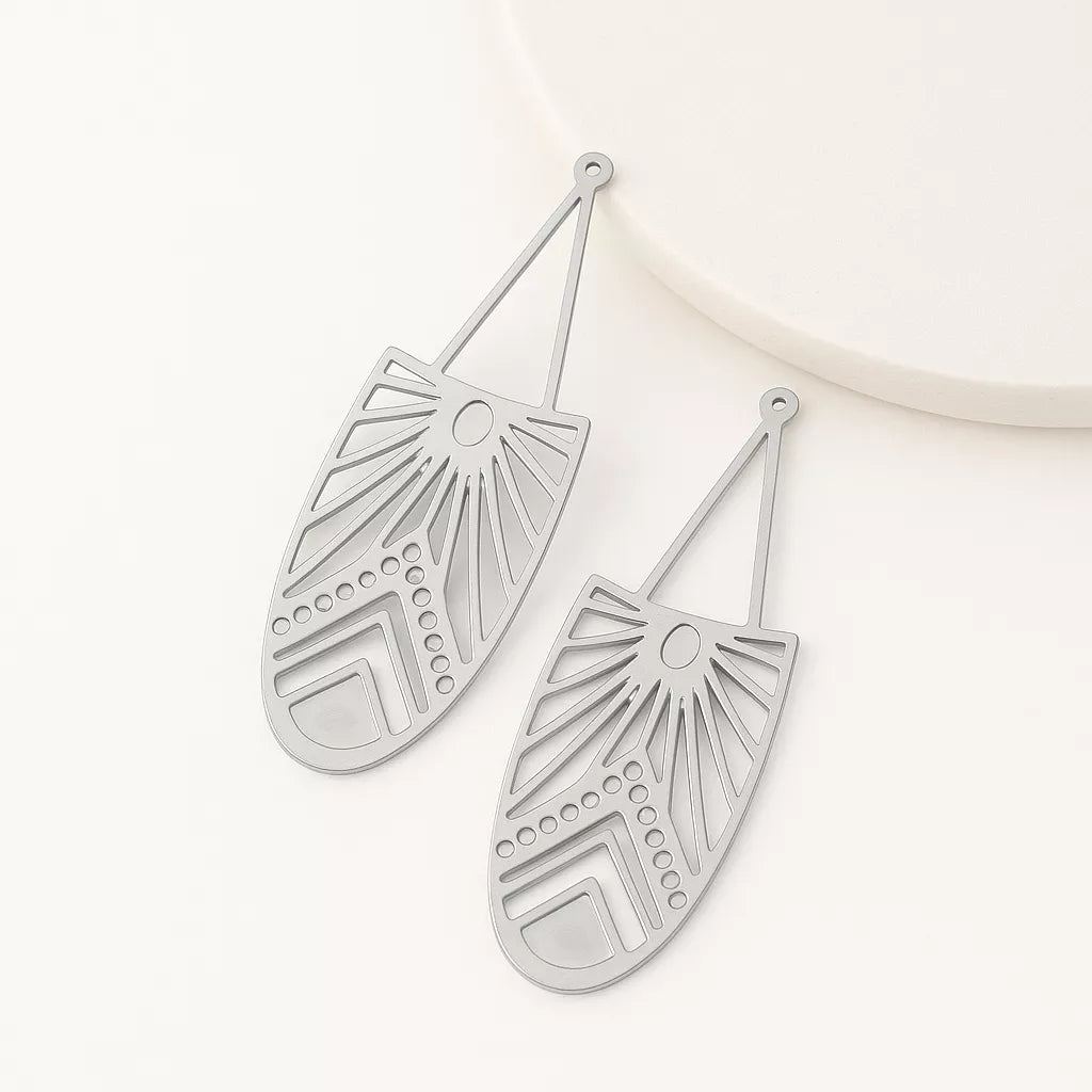 DIY Jewelry Silver Sun Charms | Raw Brass Pendants & Connectors