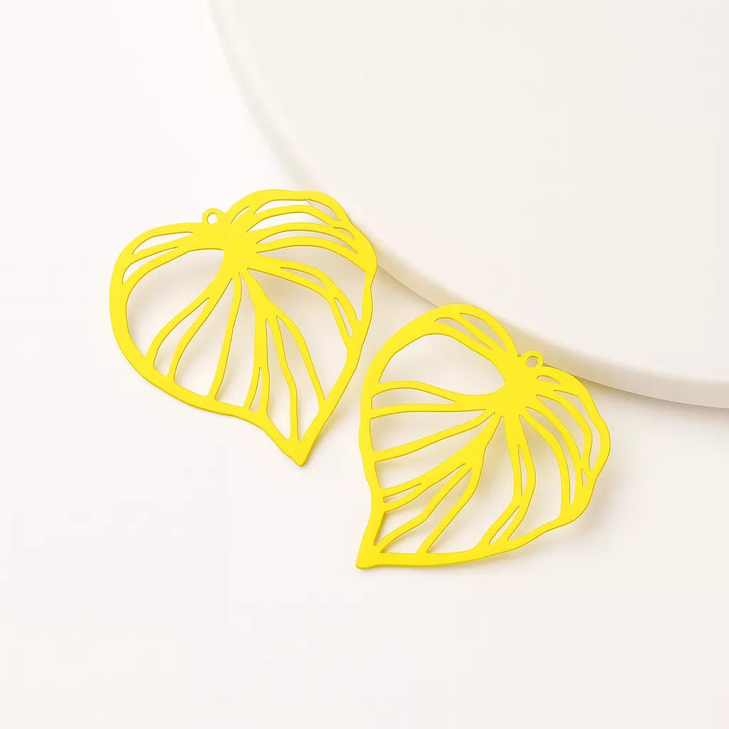 Heart Leaf Brass Charms for Jewelry | Raw Brass Pendant & Connector