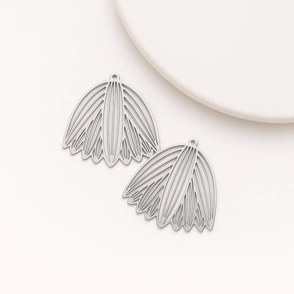 Flower Bud Silver Jewelry Charms – High-Quality Pendants & Connectors