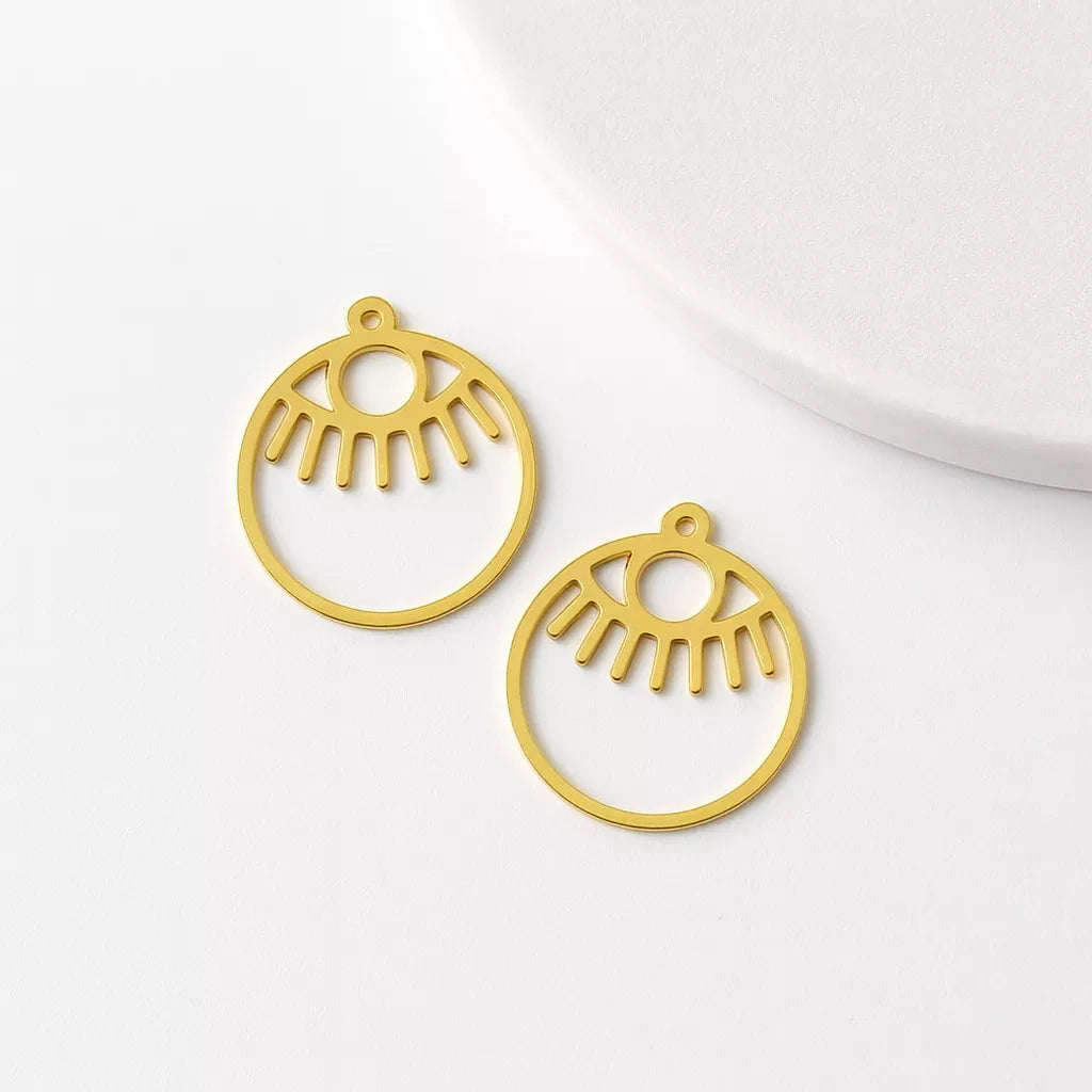 Circle Eye Brass Charms for Earrings & Necklaces – Raw Brass Jewelry Supplies