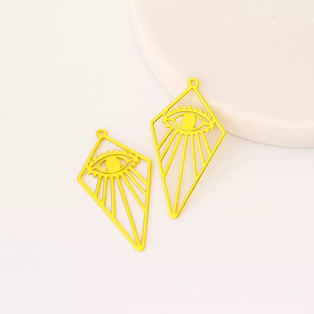 Eye Brass Charms for Jewelry Making – Raw Brass Pendants & Findings