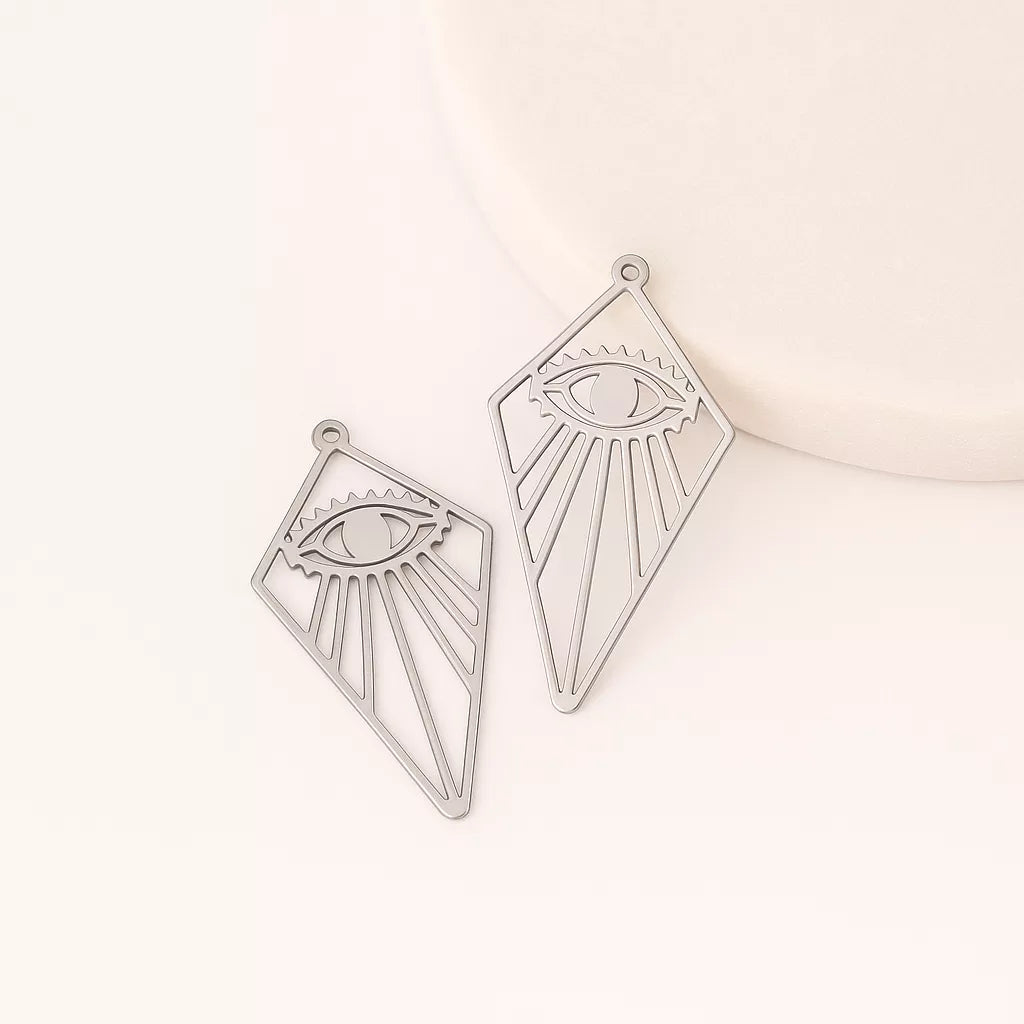 Eye Brass Charms for Jewelry Making – Silver Pendants & Findings