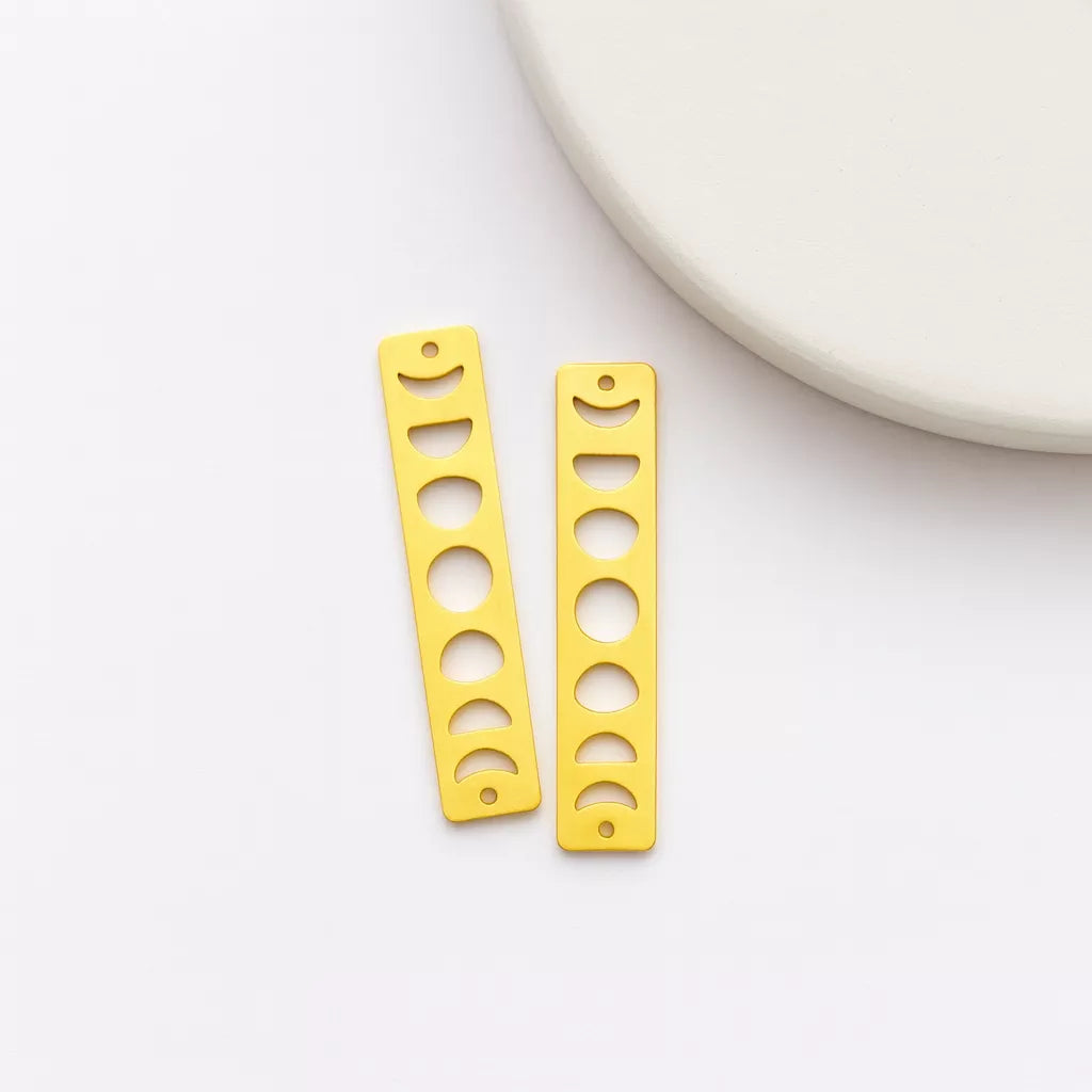 Moon Phases Raw Brass Jewelry Charms for Handmade Jewelry