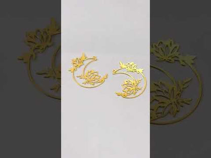 Raw Brass Moon Flower Charms – DIY Jewelry Making Supplies